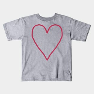 Viva Magenta Heart Line Art Pantone Color of the Year 2023 Kids T-Shirt